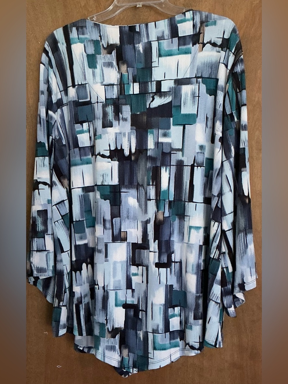 Alfred Dunner Geometric Stained Glass Print Pointed Hem Blouse 2X Keyhole Tunic - Picture 3 of 9